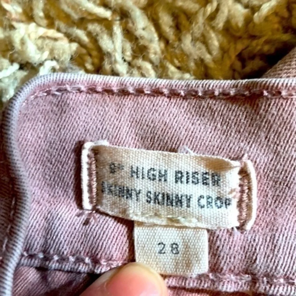Madewell pink jeans high riser skinny skinny crop - Picture 9 of 9